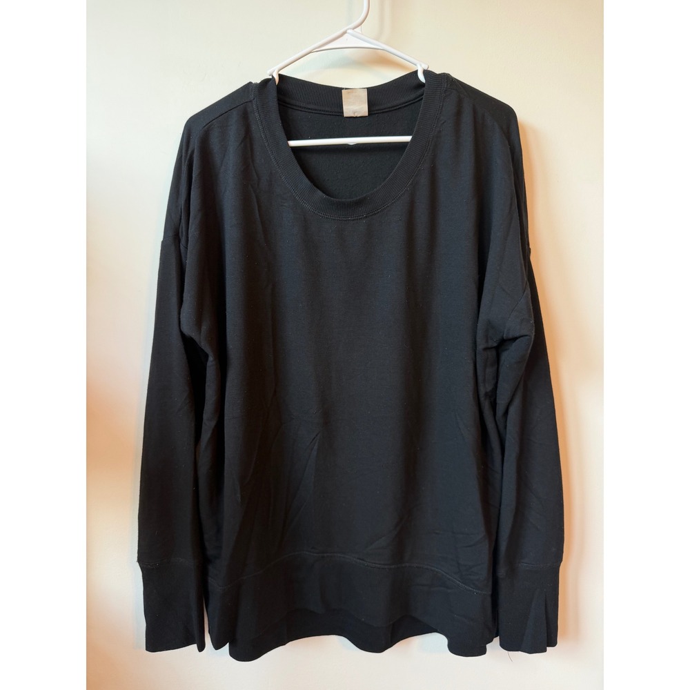 Avia Womens Black Long Sleeve Sweatshirt Crew Neck Pullover Large 12-14 RN 52469